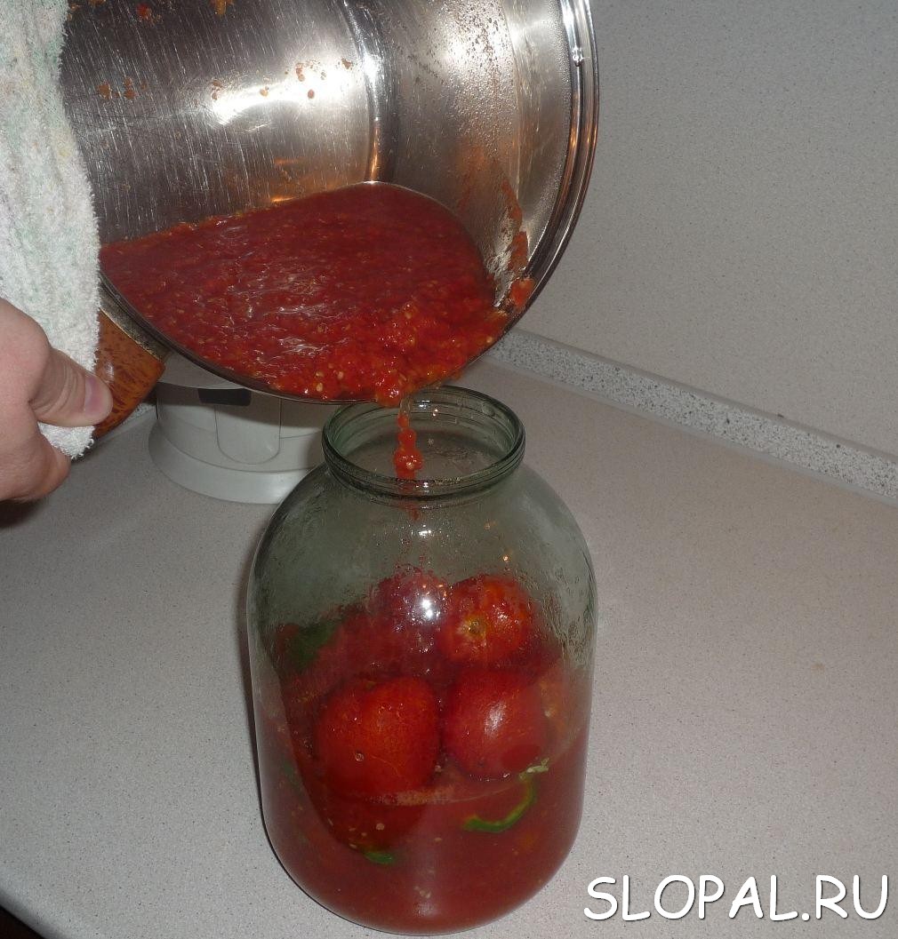 Помидоры в томате, томатном соке